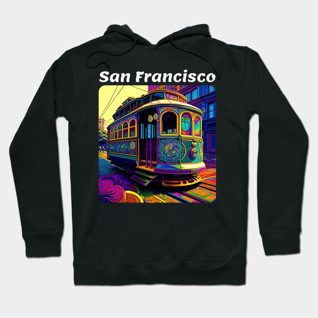 San Francisco Cable Car v1 square Hoodie by AI-datamancer